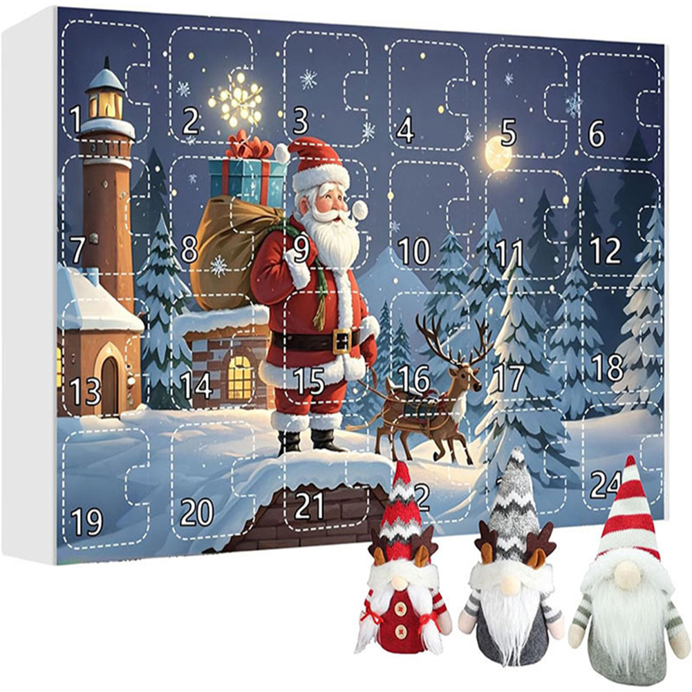 HUONA Christmas Gnome Advent Calendar Festive Countdown Calendar with ...