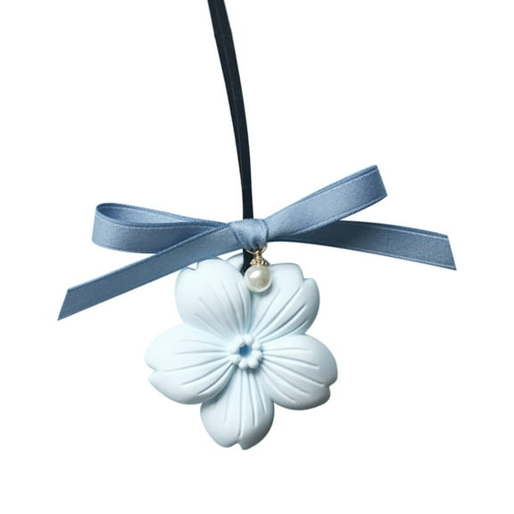 HUONA Cute Sakura Air Freshener Pendant Aromatherapy Perfume Diffuser for Car Rearview Mirror Home Office Decoration Blue