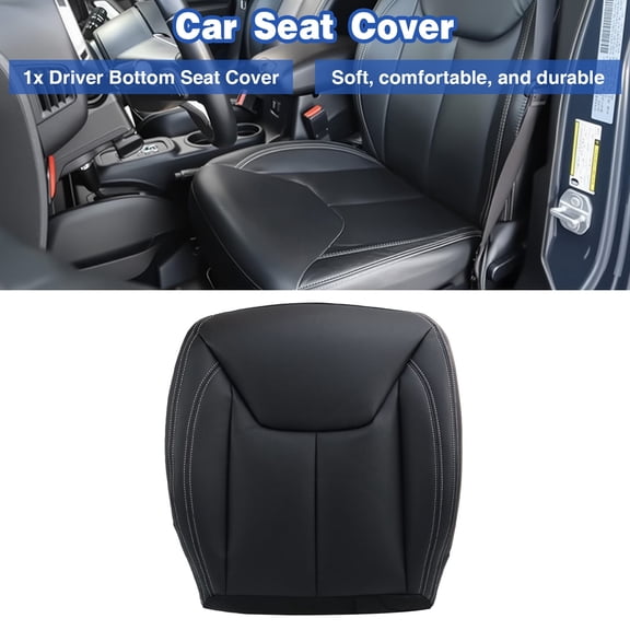 HUONA Driver Side Bottom Seat Cover Leather Seat Cover Replacement Fit for Jeep Wrangler Rubicon 2013-2017 Z2.XKMMZY01.H