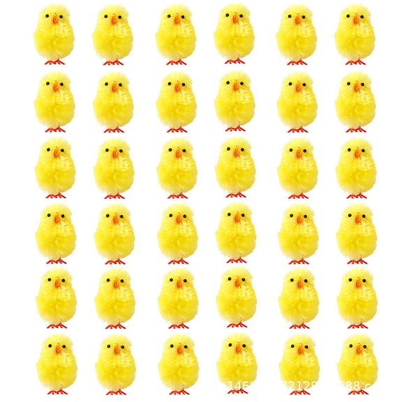 HUONA Easter Colored Chicks Set Animated Mini Chicken Baby Ornaments Cute Birthday Pendant Small Toys for Children Gift Home Party Decor Type 3 4x3cm