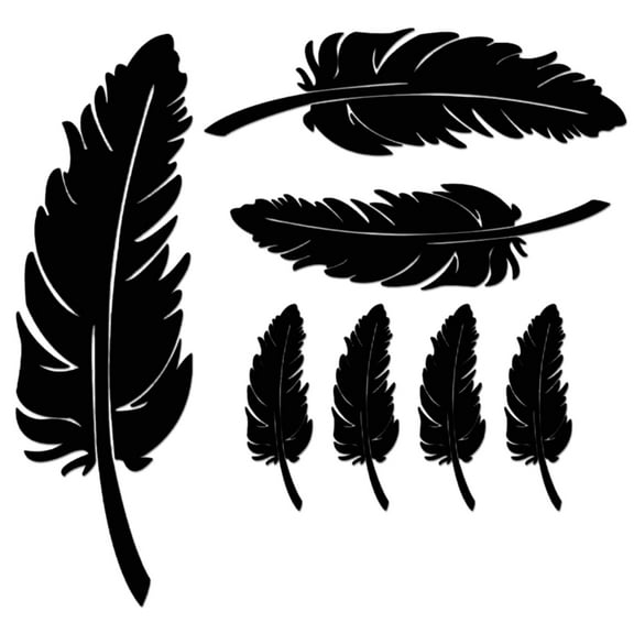 HUONA Feather Decorative Car Stickers Creative 3D Feather Decals Car Bumper Scratch Repair Stickers Black