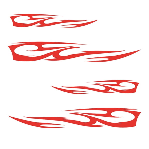 HUONA Fire Pattern Car Decorative Stickers Flame Fire Auto Side Bumper Hood Sticker Decal Scratches Protector 5Pcs for Cars SUV Trucks Vans Walls Laptop Red