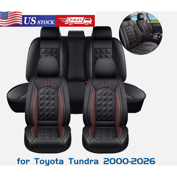 HUONA For Toyota Tundra Car Seat Cover Luxury Leather Front Rear Set Cushion Protector