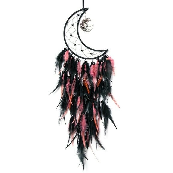 HUONA Gothic Dreamcatcher Handmade Moon Dream Catcher Wall Hanging Woven Art Ornament Gift Craft Dreamcatcher for Home Children Bedroom Decor