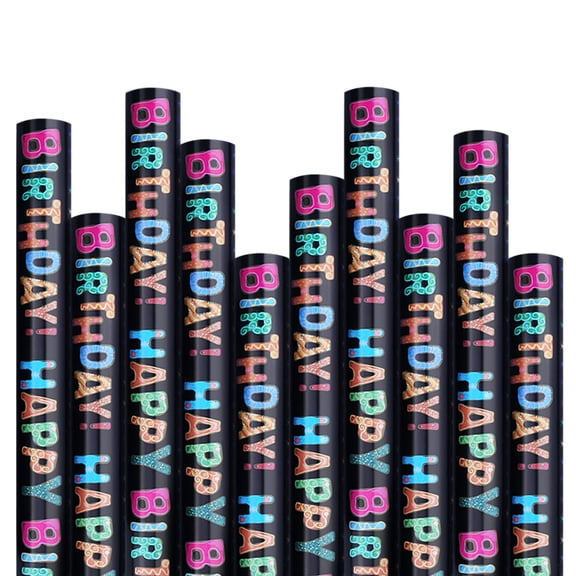 HUONA Gradient Font Wrapping Paper Gift Wrapping Paper New Year Holiday Universal Gift Box Decoration Paper for Party Decor Type 6