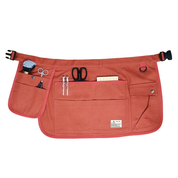 HUONA Half Apron Skirt Apron Canvas Apron Pocket Beauty Half length Apron Artisan Electrician Apron Wear Resistant Buckle Apron Dirty Proof Industrial Garden Tools Storage Orange