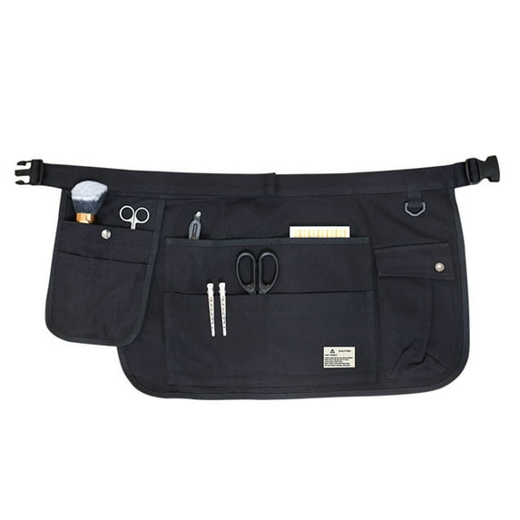 HUONA Half Apron Skirt Apron Canvas Apron Pocket Beauty Half length Apron Artisan Electrician Apron Wear Resistant Buckle Apron Dirty Proof Industrial Garden Tools Storage Black