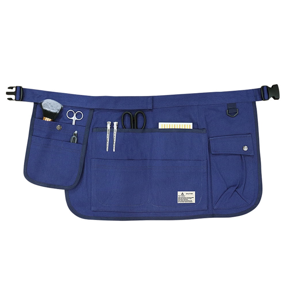 HUONA Half Apron Skirt Apron Canvas Apron Pocket Beauty Half length Apron Artisan Electrician Apron Wear Resistant Buckle Apron Dirty Proof Industrial Garden Tools Storage Blue