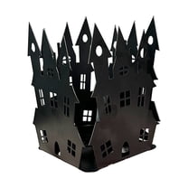 HUONA Halloween Candle Holder Witch Castle Iron Decoration Candle Holder Holiday Party Home Candle Holder Type B