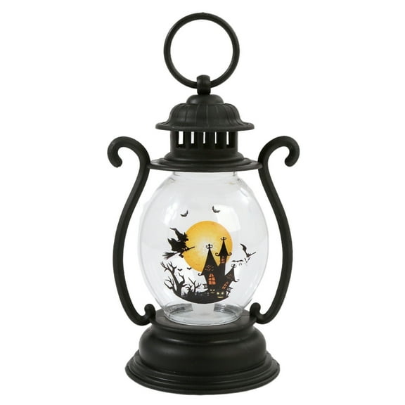 HUONA Halloween Portable Lantern Portable Candle Lamp Plastic Retro Camping Lantern Hanging Lamp Night Lamp Ring Handle Candle Lantern for Night Party Dining Table Decoration Tent Camping Type 1