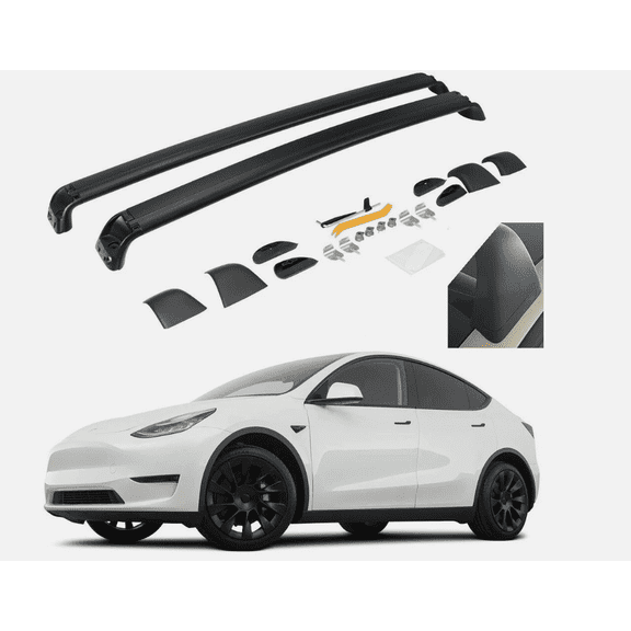 HUONA Horizontal Car Roof Rack Cross Bars Rail Carrier Rooftop Luggage Spare Parts Compatible for Tesla Model Y 2020-2024