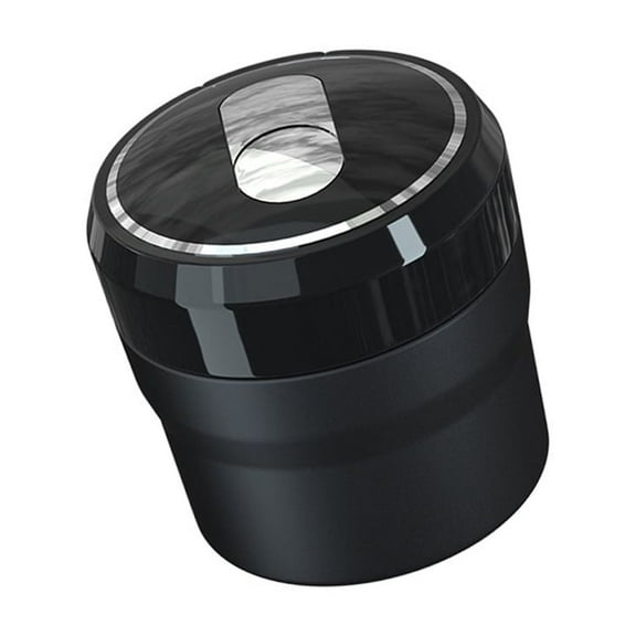 HUONA LED Light Ashtray Fashion Personalized Automatic Pop-Up Lid Portable Ashtray Outdoor Family Cigarette Butt Storage Box Type B Black