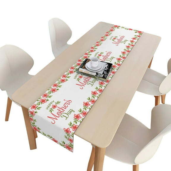 HUONA Mother Day Table Cloth Non Slip Linen Tablecloth Holiday Kitchen Table Decoration Indoor Outdoor Family Party Decoration Type 5