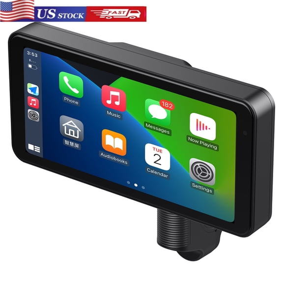 HUONA Motorcycle GPS Navigation Screen with Carplay and Android Auto 6.25in Player for Scooter and Moped V4.0 Bluetooth Audio Receiver with 1080P Dash Cam Support Wifi Loop Recording GPS Tracking