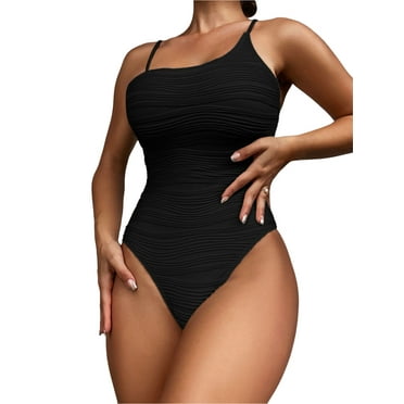 HUONA One-piece Swimsuit for Women Monokinis Swimwear Ruched Bathing Suit Off Shoulder Beachwear