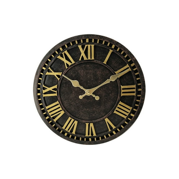 HUONA Outdoor Wall Clock 30CM Hanging Clock Roman Numerals Circular Clock Resin Wall Clock Silent Clock for Home Living Room Courtyard Park Garden Street Outdoor Wall Decoration