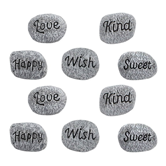 HUONA Resin Stone Decoration Flower Pot Landscape Stone Ornaments Simulated Stone Decoration Miniature Garden Small Stone Ornaments for Sand Table Garden and Plant Landscape Decoration 10 Pieces