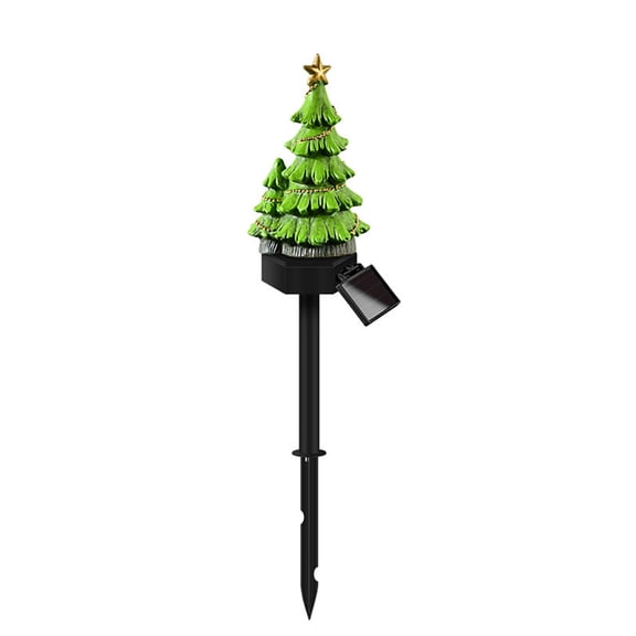 HUONA Solar Lawn Light Solar Garden Light Christmas Tree Ground Stake Lamp Intelligent Control Waterproof Solar Grass Lamp Outdoor Park Yard Grassland Decoration Pathway Night Lighting Type 1