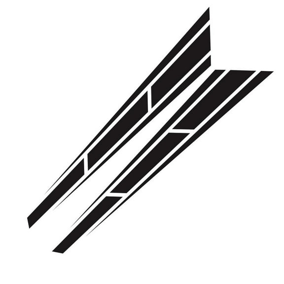 HUONA Striped Sport Racing Car Graphic Stickers Hood Bumper Stripe Decals Truck Hood Graphic Decals Car Accessories Black