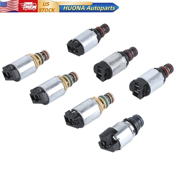 HUONA Transmission Solenoid Valve 7-Piece Set for Chevrolet Daewoo Buick Replaces 6T40 6T45 6T30