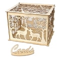 thumbnail image 1 of HUONA Wedding Card Box with Lock Couple Elk Wood Card Gift Box Cutout DIY Money Box Money Box Party Reception Birthday Graduation Supplies Wooden Envelop Gift Boxes, 1 of 10