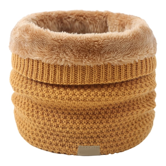 HUONA Winter Neck Warmer Neck Cover Fashion Woolen Scarf Men Women Knitting Protection Against Wind Cold Scarf Yellow