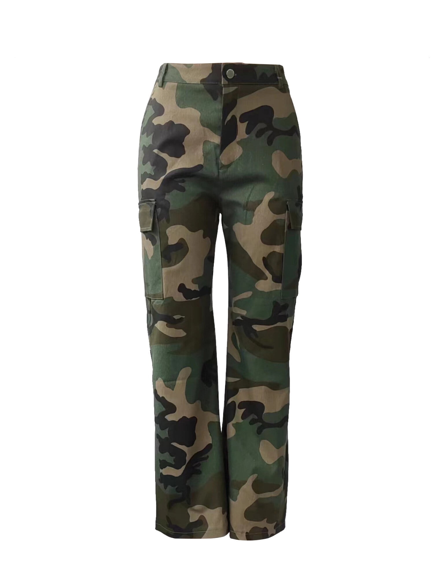 HUONA Women Camouflage Cargo Pants Causal Slacks Pant Straight Leg — free download