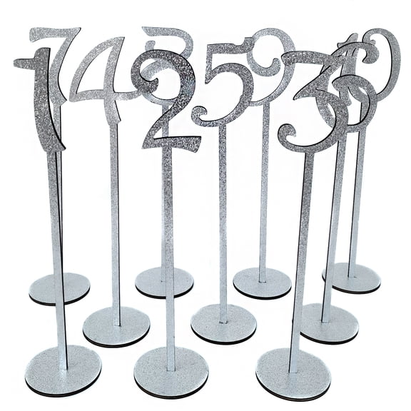 HUONA Wooden Table Numbers with Base Wedding Wooden Numbers Place Cards Numbers Seat Plate Stand Numbers 1-10 Wooden Table Sign for Festival Party Banquet Restaurant Table Marking