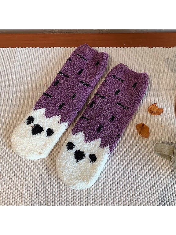 HUPOM 1 Pair Socks for Women Summer Clearance Fashion Ankle Cold Resistant Novelty Socks Purple
