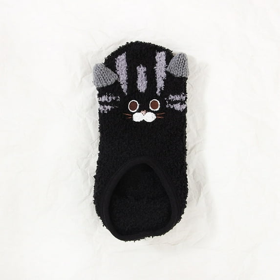 BONIXOOM 1 Pair Socks for Women Summer Fashion Ankle Non-Slip Slipper Socks Black