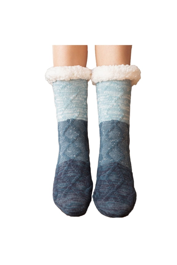 HUPOM 1 Pair Socks for Women Summer Clearance Fashion Crew Non-Slip Tube Socks Blue