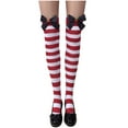 thumbnail image 1 of HUPOM 1 Pair Socks for Women Summer Clearance Fashion Knee-High Soft Tube Socks Red, 1 of 3