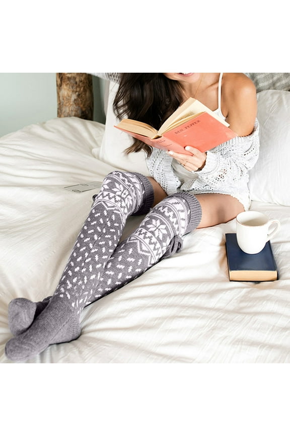 HUPOM 1 Pair Socks for Women Summer Clearance Fashion Thigh-High Soft Casual Socks Gray