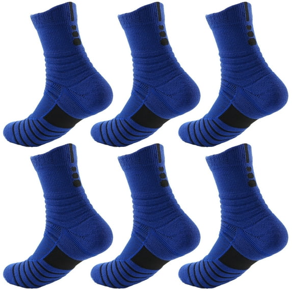 HUPOM 6 Pairs Socks for Women Summer Clearance Fashion Knee-High Breathable Athletic Socks Blue