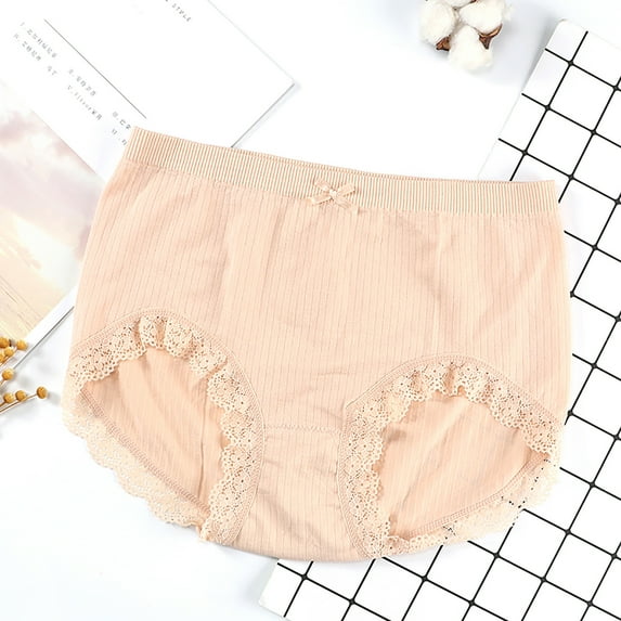 HUPOM Anti Chafing Underwear Men Girls Underwear Briefs Activewear Tie Comfort Waist Beige L