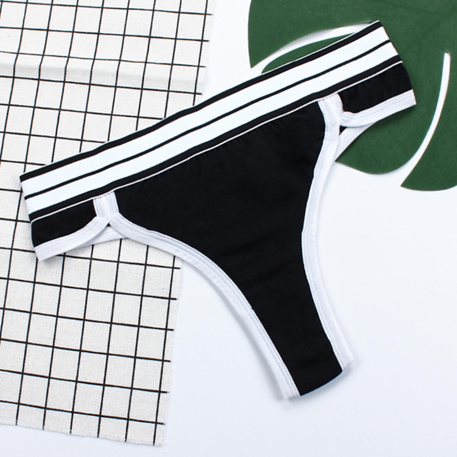 HUPOM Anti Chafing Underwear Men Underwear For Women Thong Activewear Tie  Seamless Waistband Black 2XL
