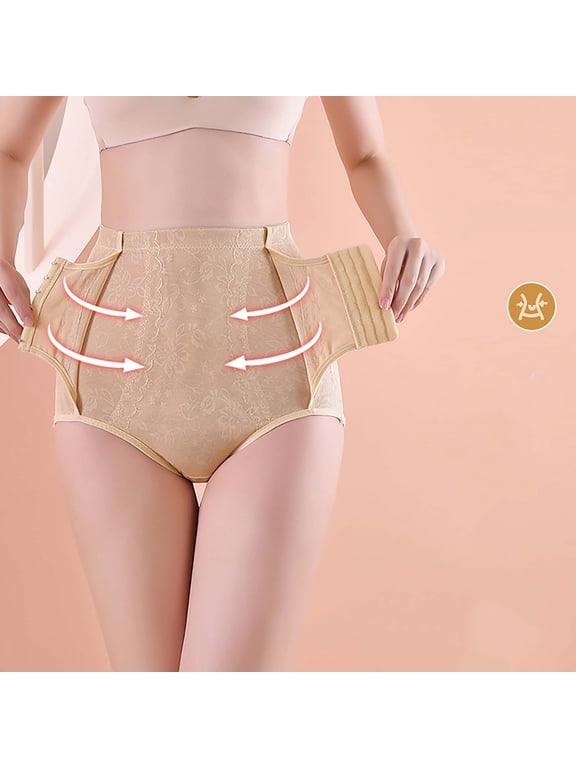 Bladder Control Underwear For Women Girls Underwear High Waist Casual Tie Seamless Waistband Beige L