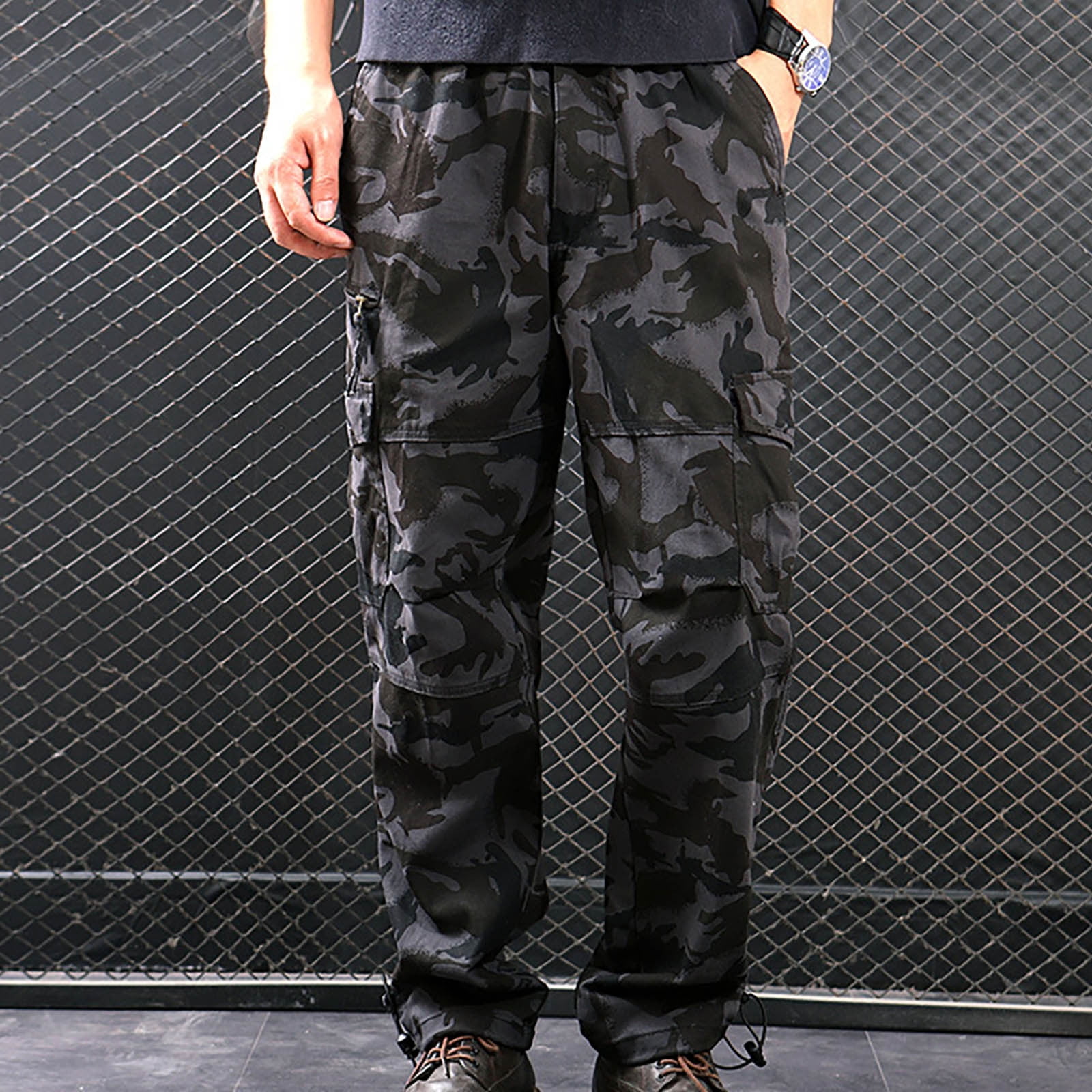 HUPOM Boys Dress Pants Mens Pants Cargo Mid Waist Rise Short Slim