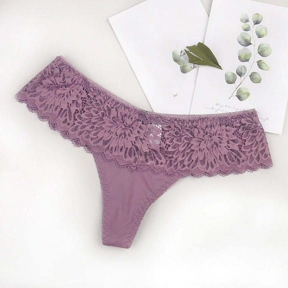 HUPOM Boyshort Underwear For Women Panties In Clothing Briefs Leisure Tie Drop Waist Purple M