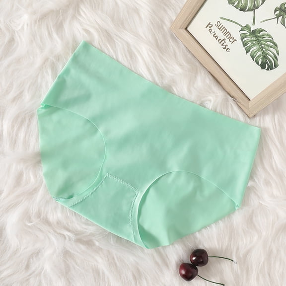 HUPOM Breathable Underwear For Women Girls Panties Briefs Casual Belt Elastic Waist Green XL