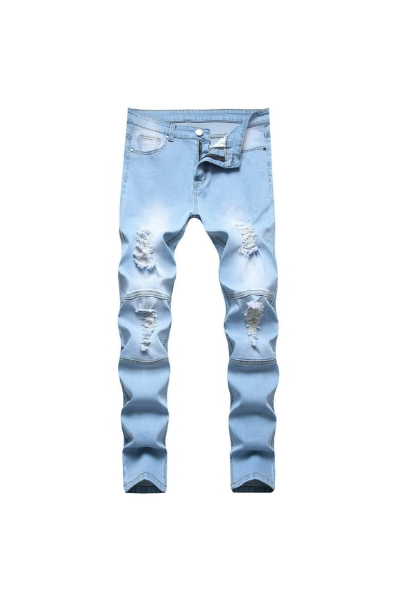 Chino Pants For Men Mens Pants Chinos Mid Waist Rise Short Slim Bootcut Light Blue S