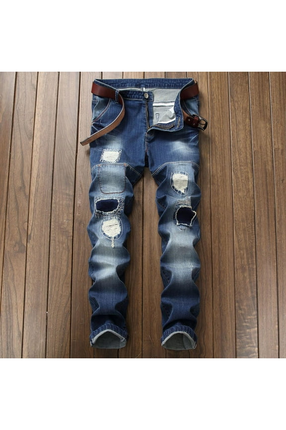 Chino Pants For Men Mens Work Pants Chinos High Waist Rise Long Slim Bootcut Blue XL