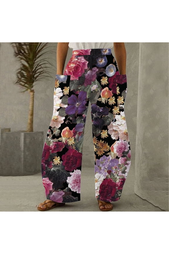 Chino Pants For Women Cargo Pants Carpenter High Waist Rise Long Flare-Leg Black S