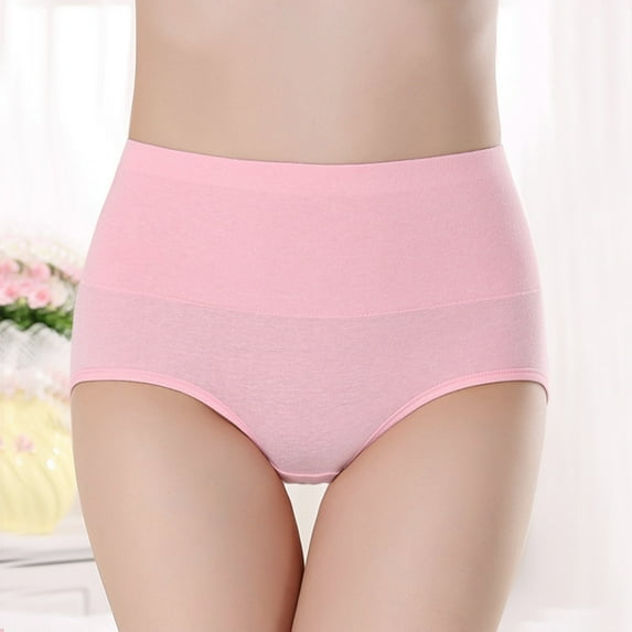 HUPOM Control Top Pantyhose For Women Panties High Waist Leisure None Elastic Waist Pink M