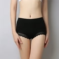 thumbnail image 1 of HUPOM Cotton Seamless Underwear Women Girls Underwear High Waist Casual None Seamless Waistband Black 2XL, 1 of 4