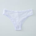 thumbnail image 1 of HUPOM Cotton Underwear For Women Womens Silk Underwear Low waist Elastic Waist Solid Thong White L, 1 of 3