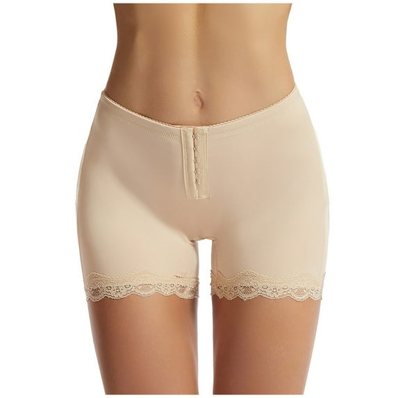HUPOM Cotton Underwear For Women Womens Silk Underwear Medium waist Elastic Waist Solid Briefs Beige 5XL