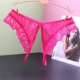 thumbnail image 1 of HUPOM Cotton Underwear For Women Womens Silk Underwear Medium waist Elastic Waist Solid Thong Hot Pink One Size, 1 of 6