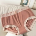 thumbnail image 1 of HUPOM Cotton Underwear For Women Womens Silk Underwear Medium waist Elastic Waist Solid Thong Watermelon Red One Size, 1 of 3