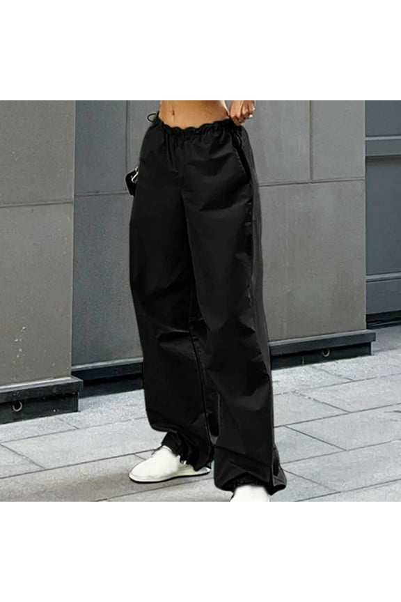 Cropped Pants Women Pants For Women In Clothing Cargo Mid Waist Rise Full Straight-Leg S
